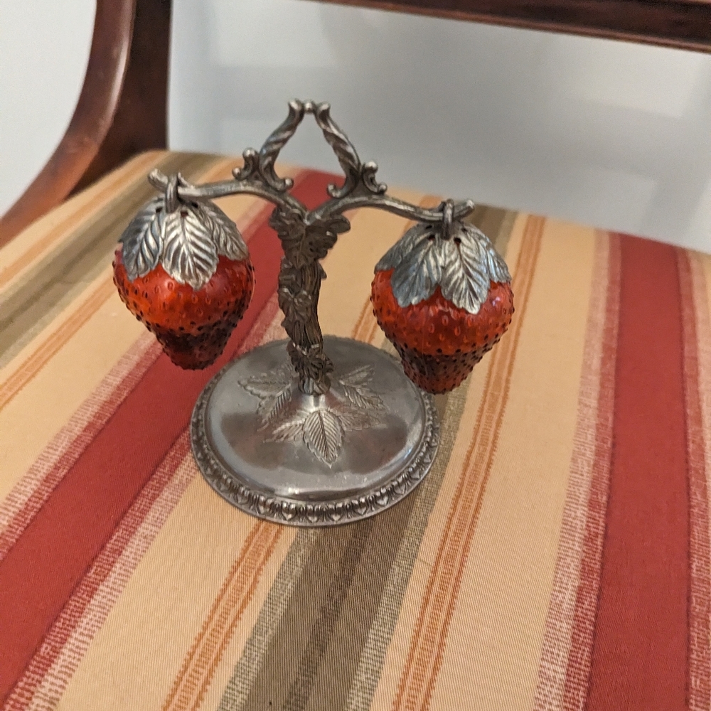 Vintage Strawberry Salt and Pepper Shakers